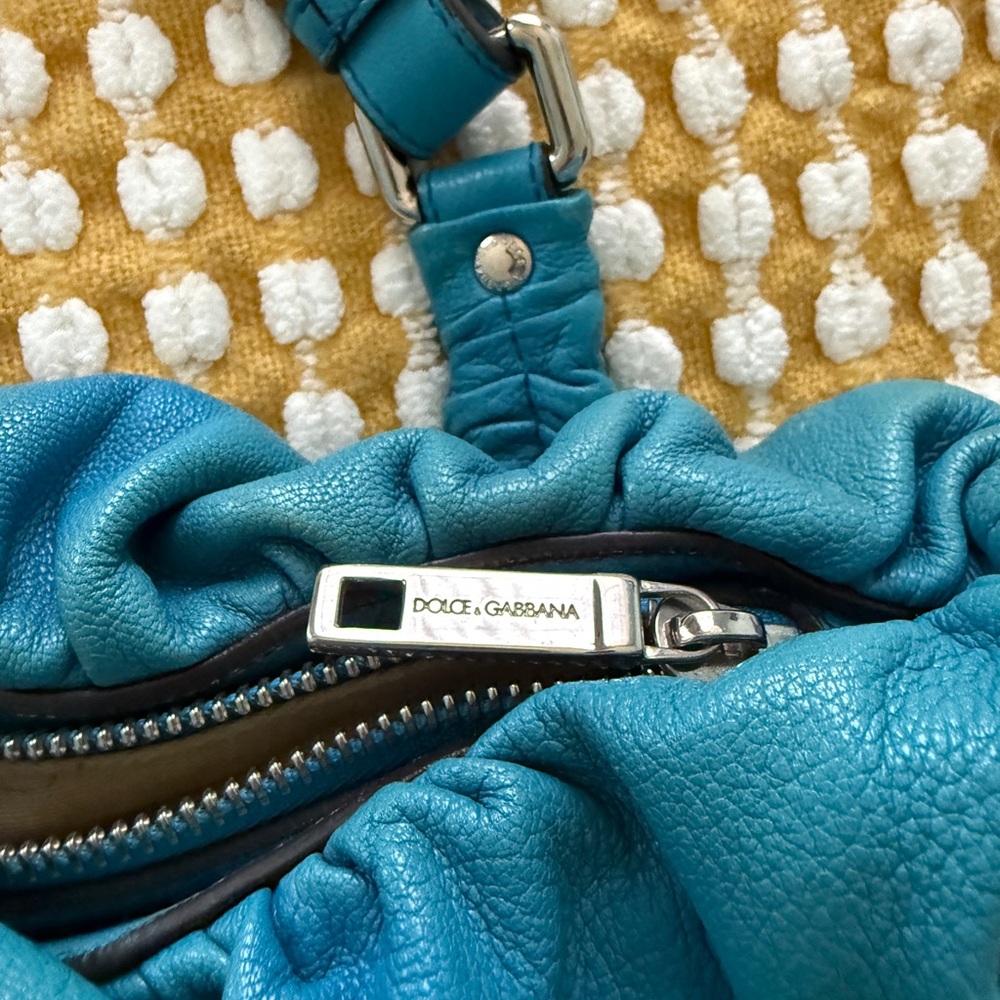 DOLCE & GABBANA Blue Leather Shoulder Bag - Picture 8 of 13